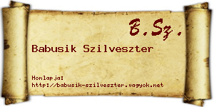 Babusik Szilveszter névjegykártya
