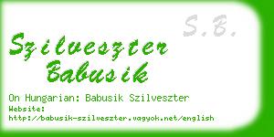 szilveszter babusik business card